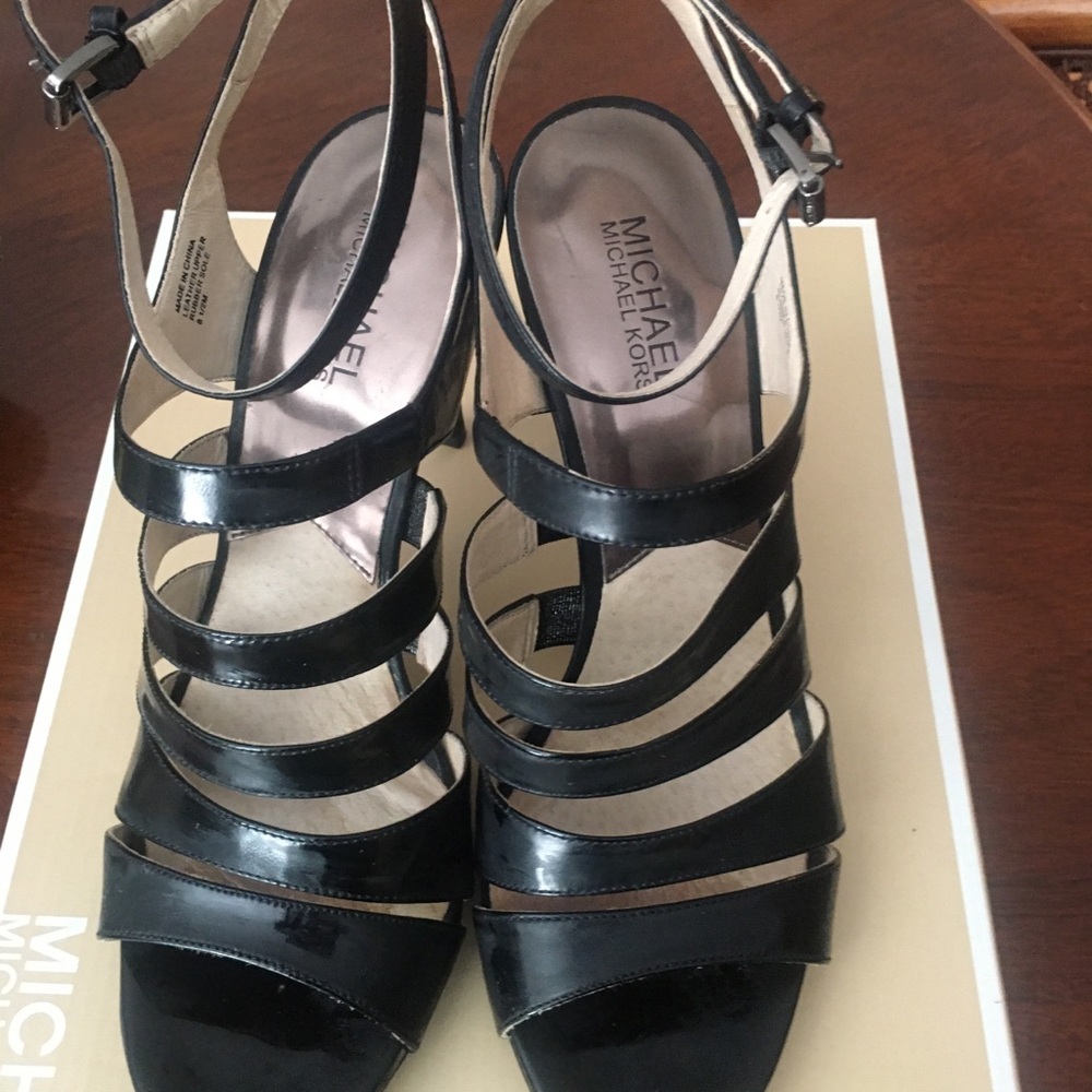 Women’s Michael Kors Elena Black Patent Sandals